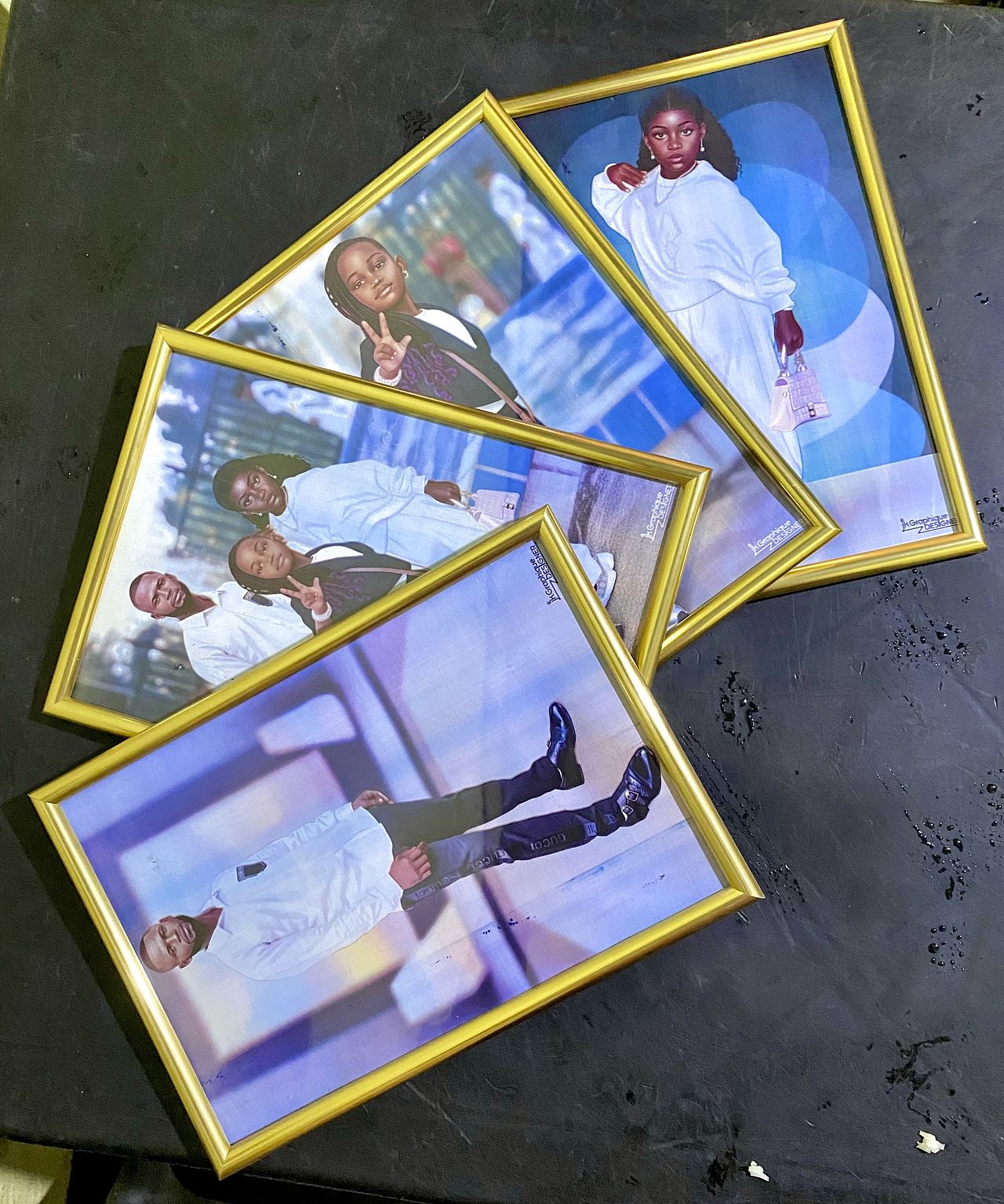 Des portrait numérique encadré