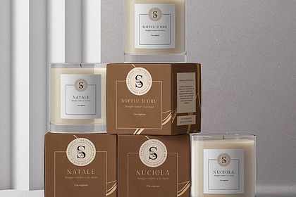 Packaging et étiquettes bougies