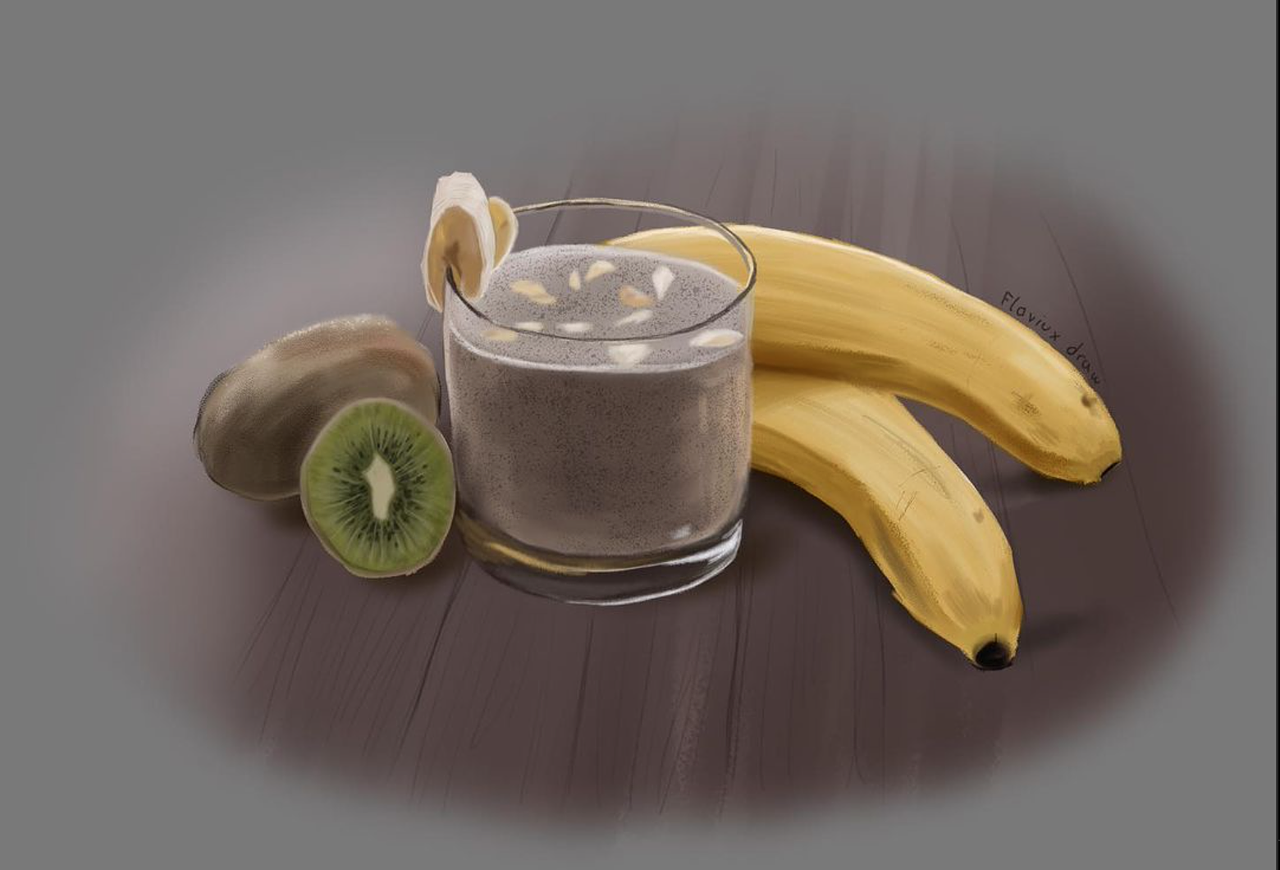 Nature morte - smoothie banane-kiwi