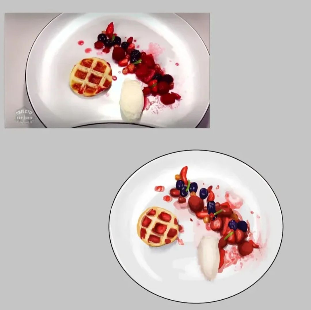 Gaufrette et fruits rouges