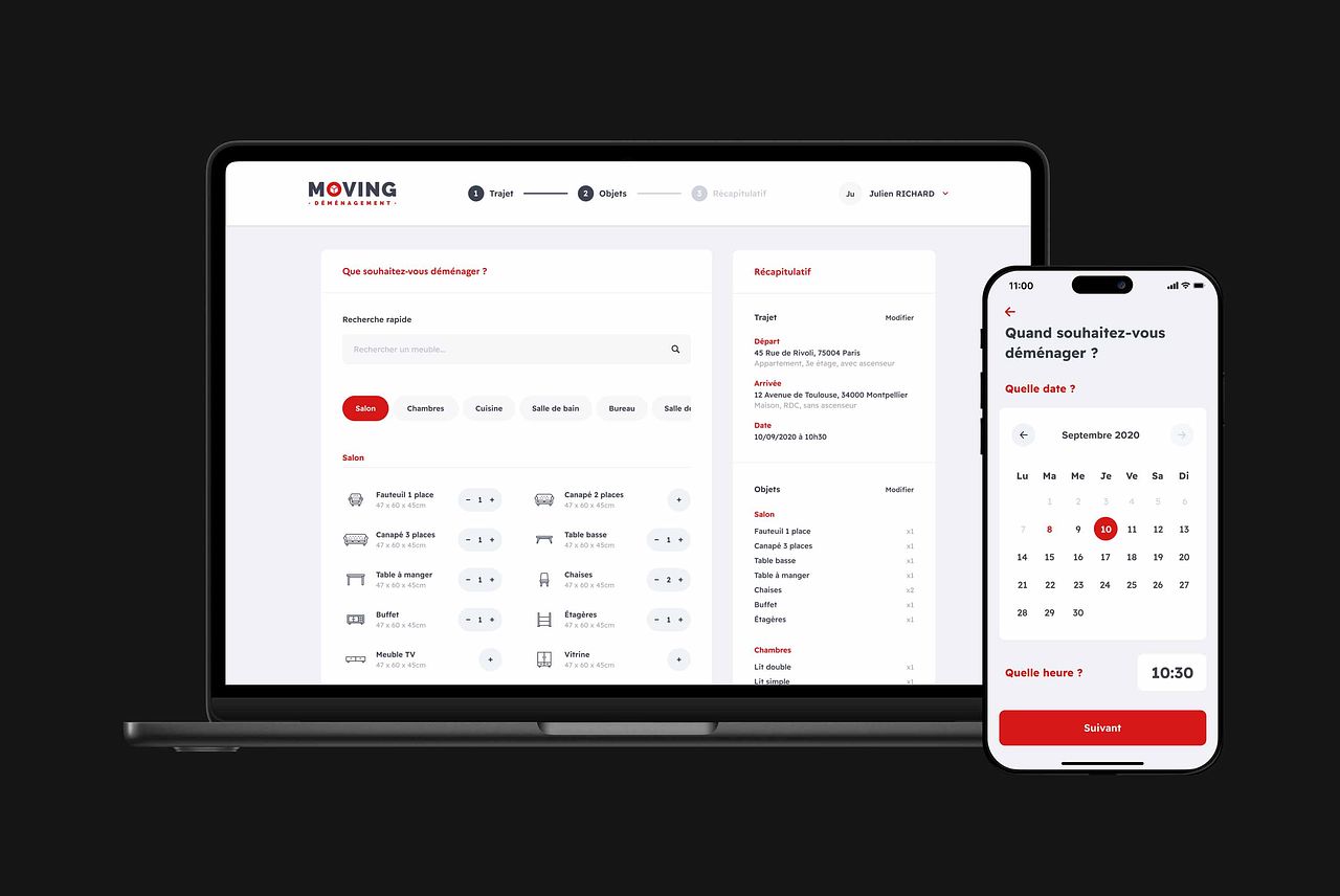 Moving déménagement - UI/UX design