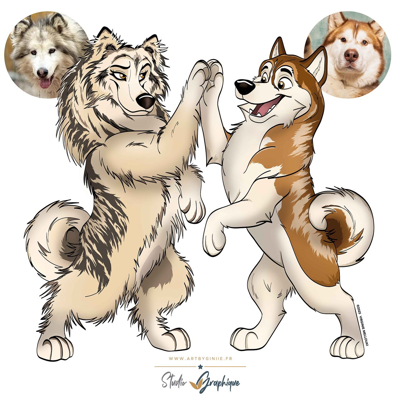 Illustration personnalisée malamute (particulier)