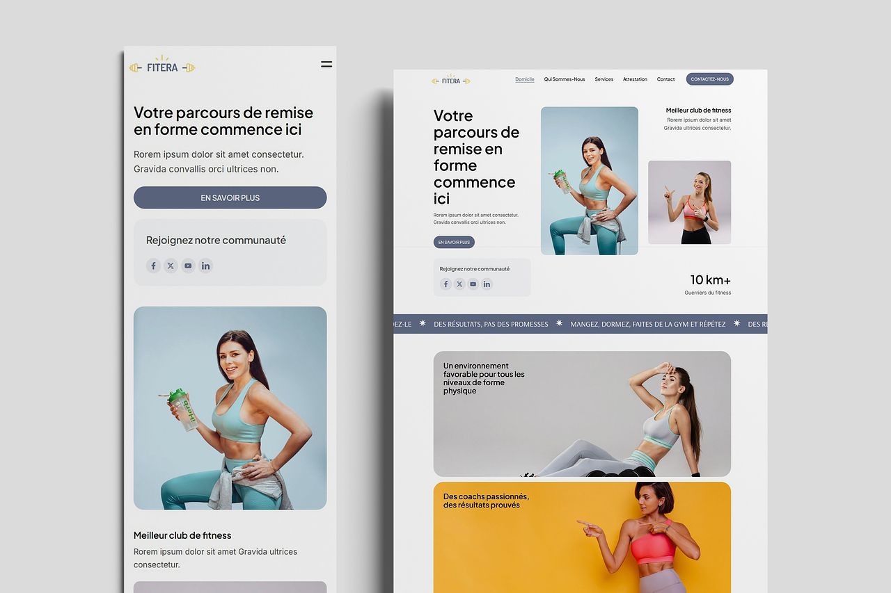 Maquette (V.1) site web de coach remise en forme