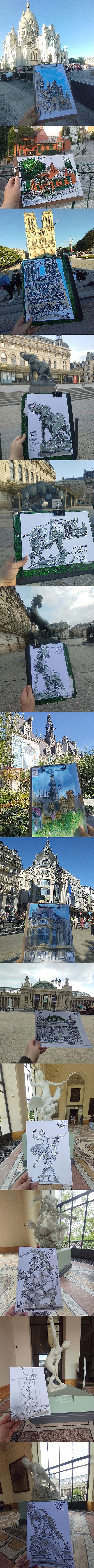 Croquis dessin en extérieur (Paris)