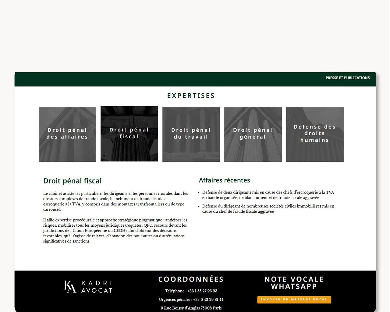 Webdesign Kadri Avocat