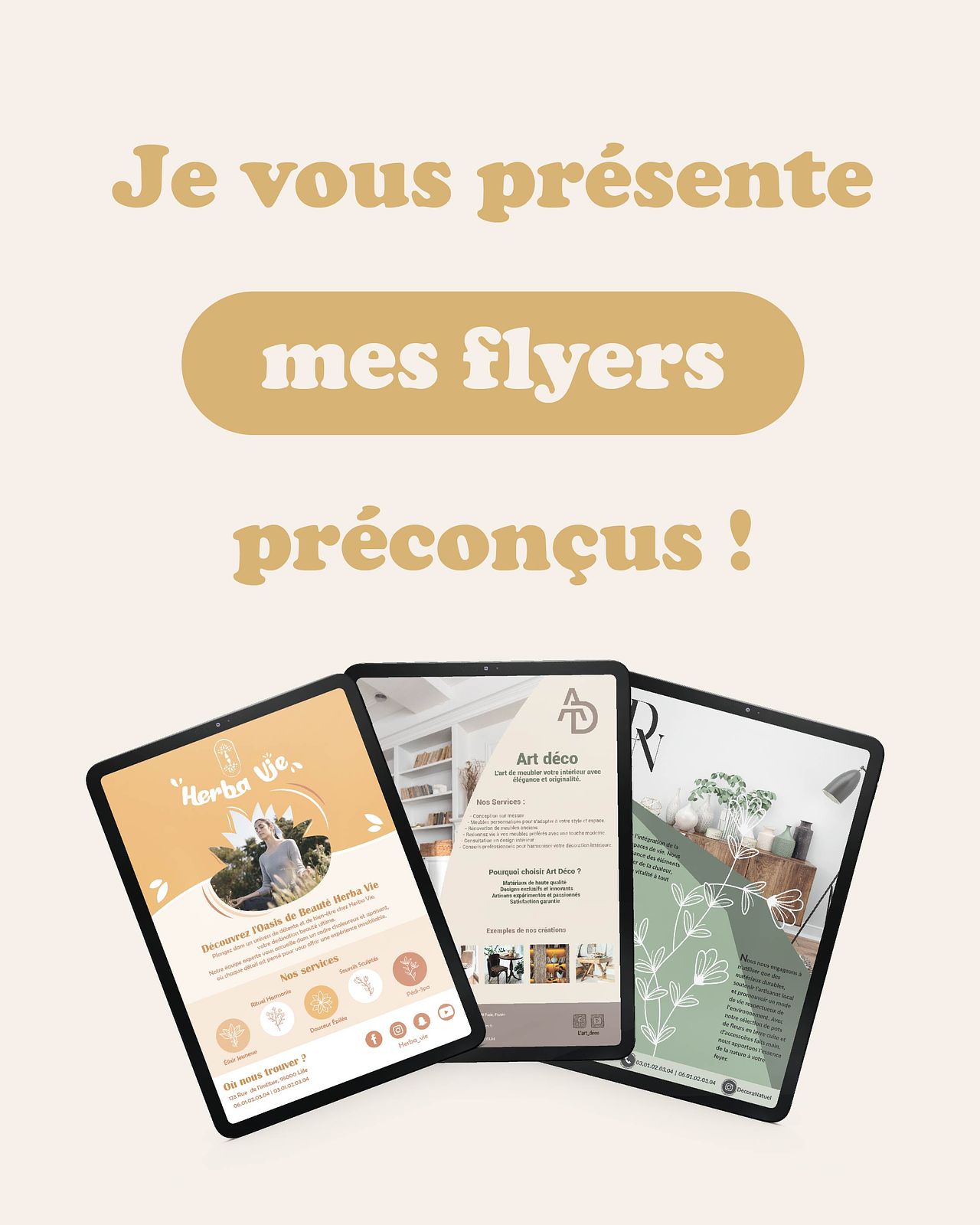 Mes flyers et charte graphique préconçus