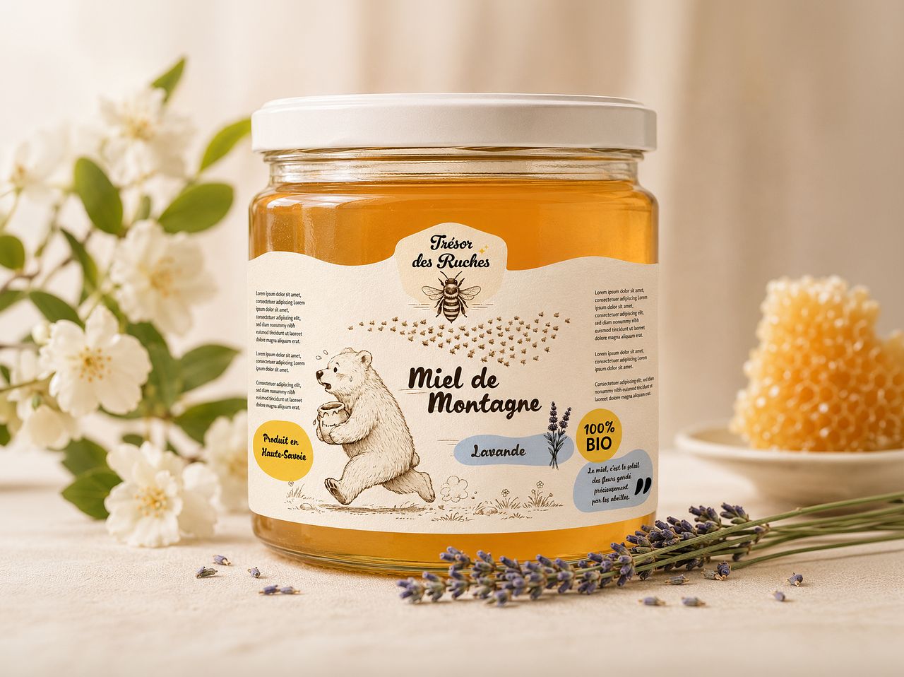 Trésor des Ruches // Packaging Pot de Miel 🍯