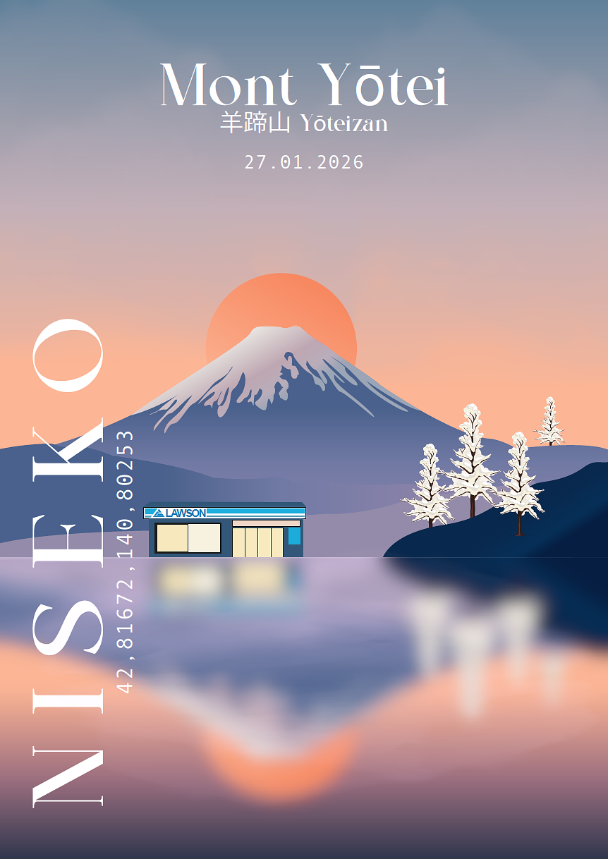 Affiche A3 Mont Yotei NISEKO
