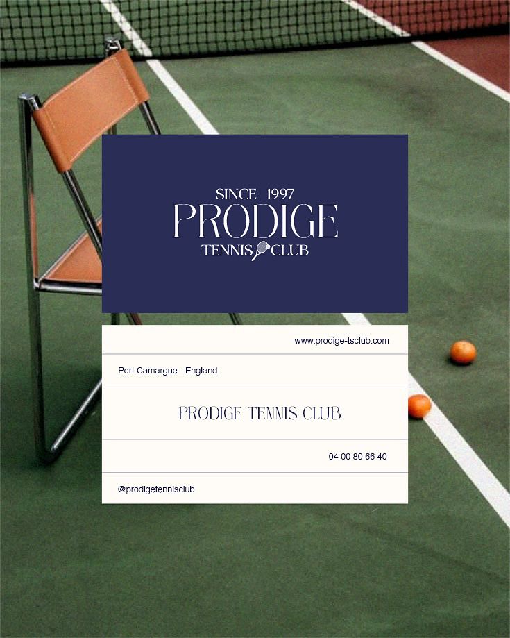 Prodige Tennis Club Visual Identity