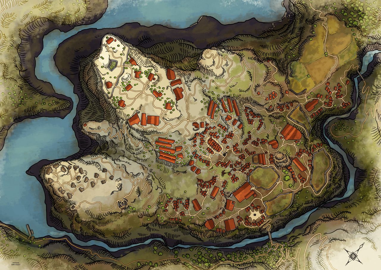 Carte Fictive - Village des Sommets