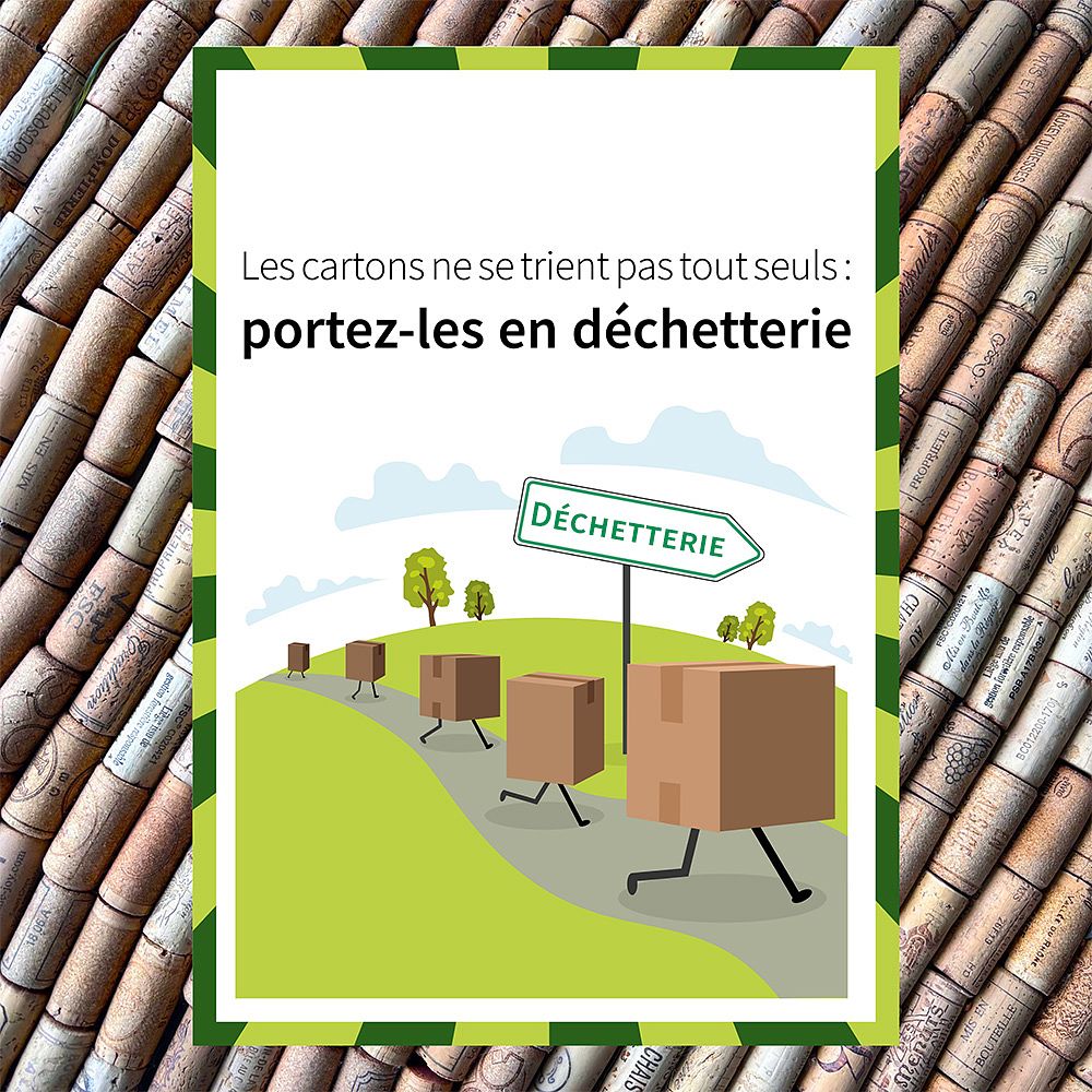 Affiche de sensibilisation au tri des cartons