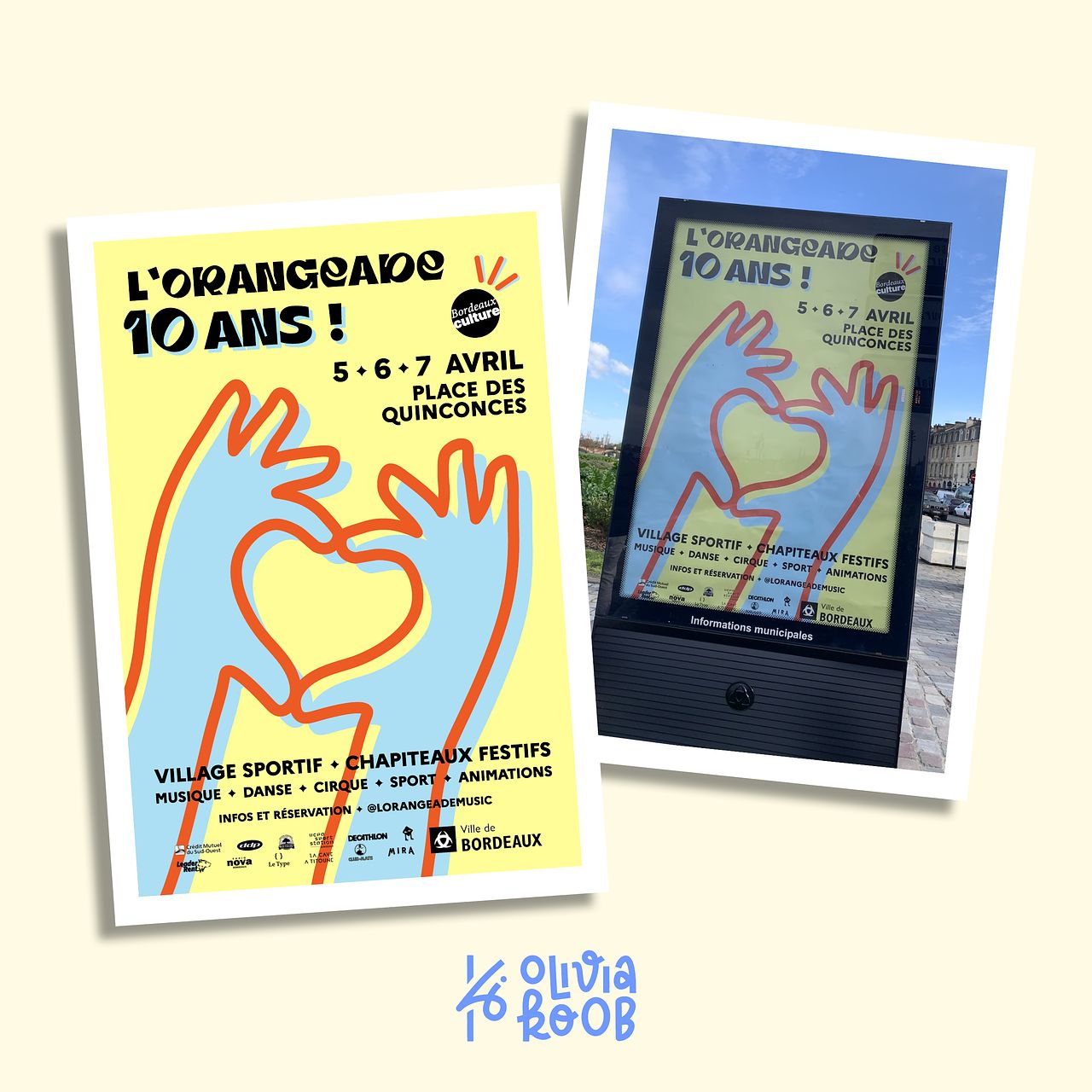 Affiche/sucette Les 10 ANS - L'Orangeade
