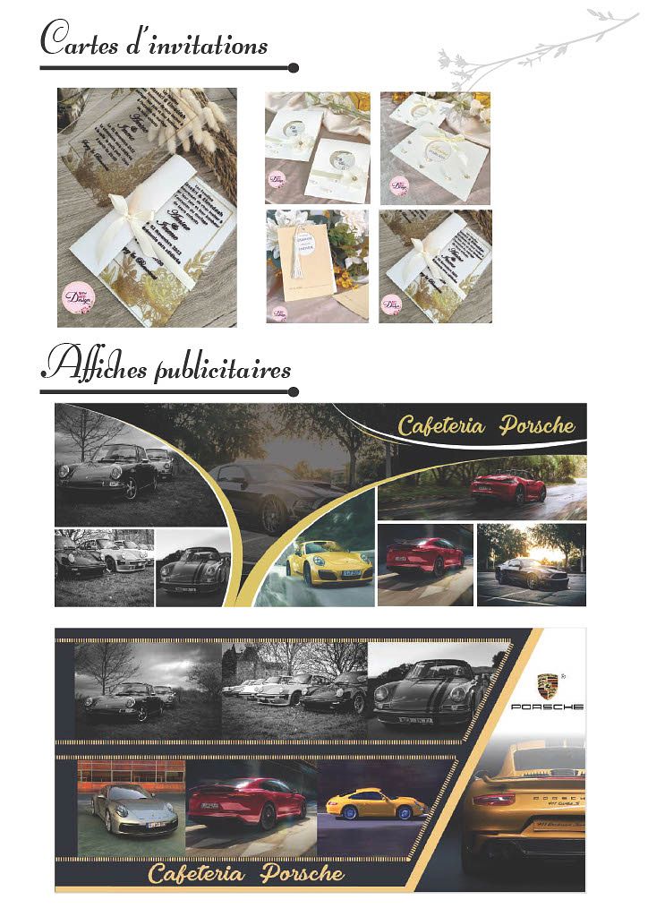Cartes d'invitation et des affiches publicitaires