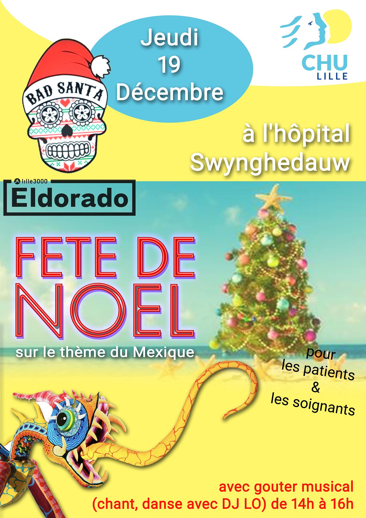 Affiche Fête de Noël au CHU de Lille