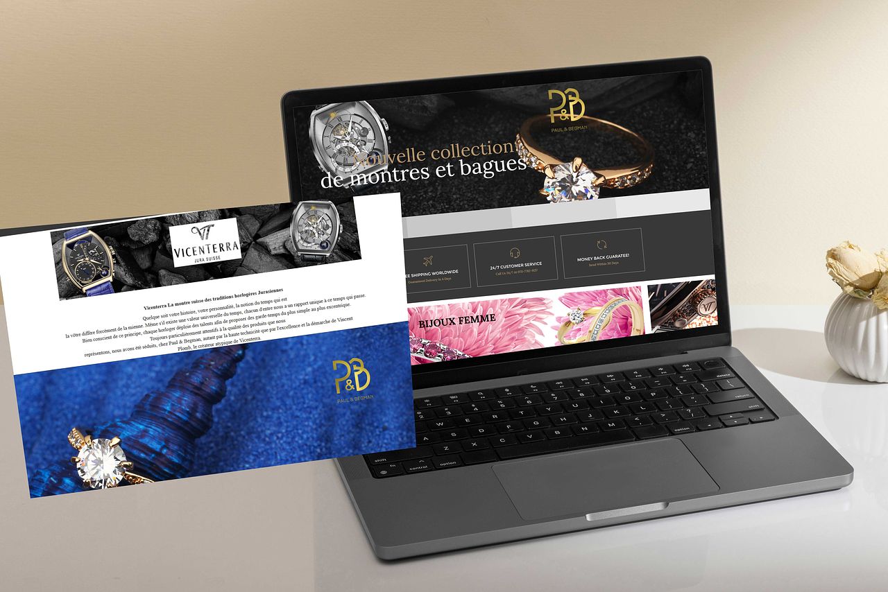 Création webdesign  bijoux montre