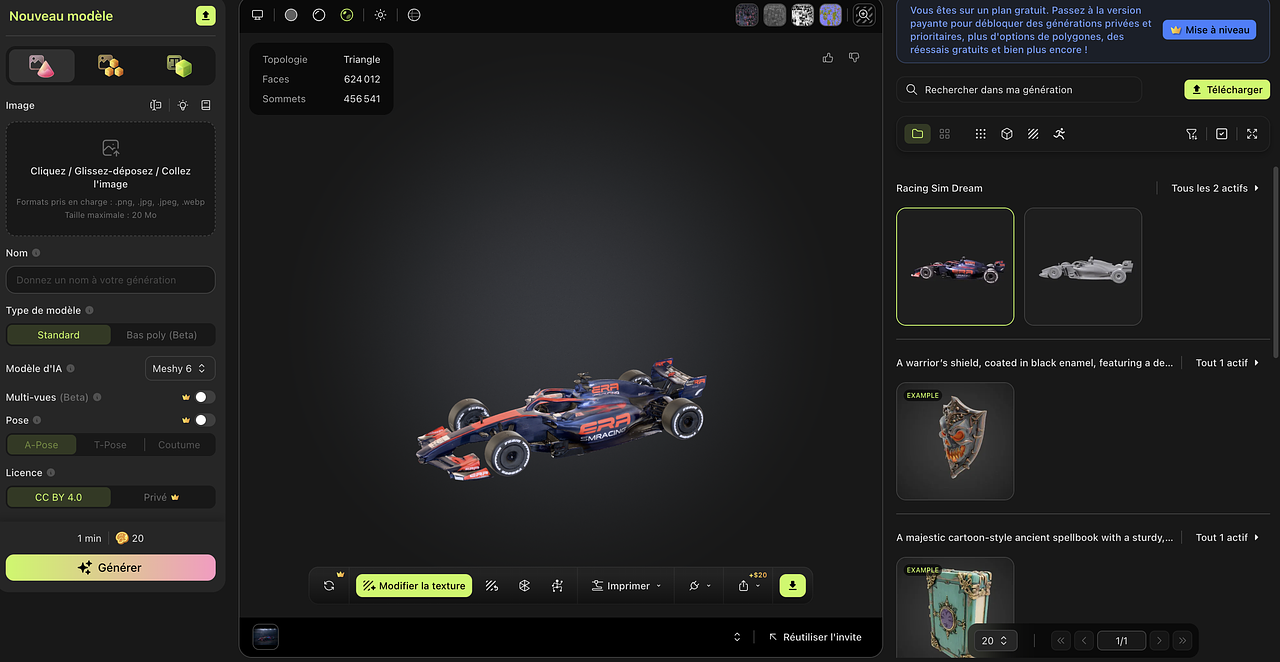 3D F1 car