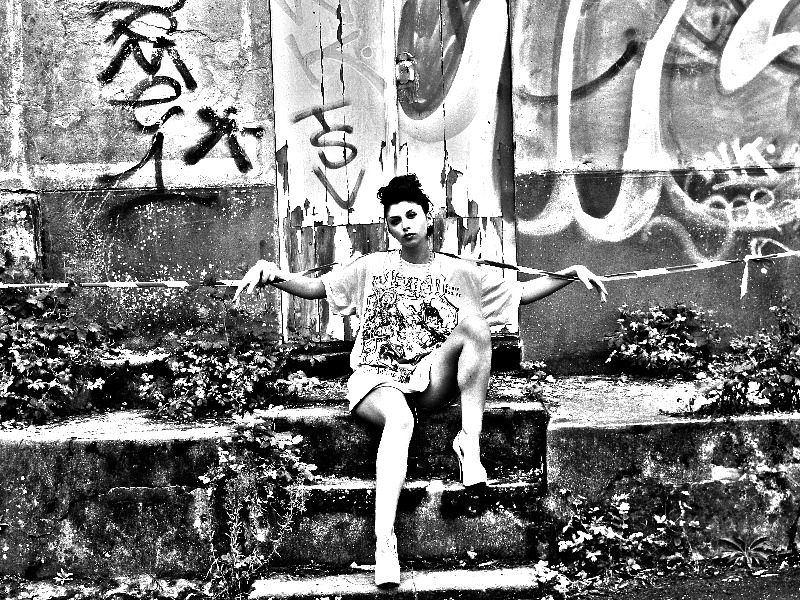 Portrait Noir et blanc femme