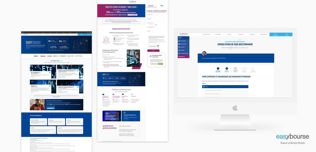 Création de maquettes web pour Easybourse