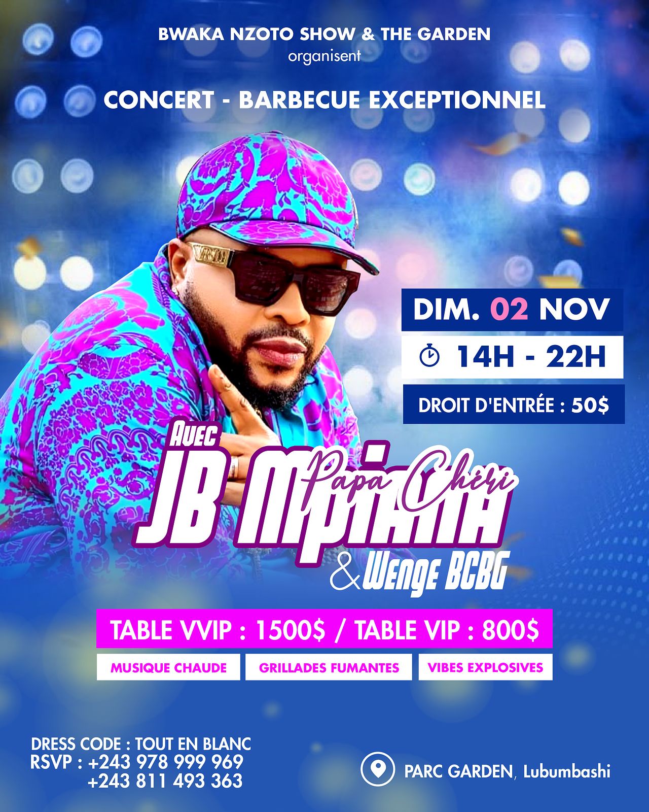 Affiche de concert de l'artiste musicien JB Mpiana