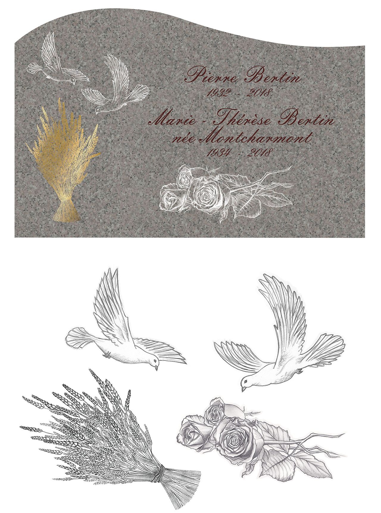 Gravure sur pierre tombale