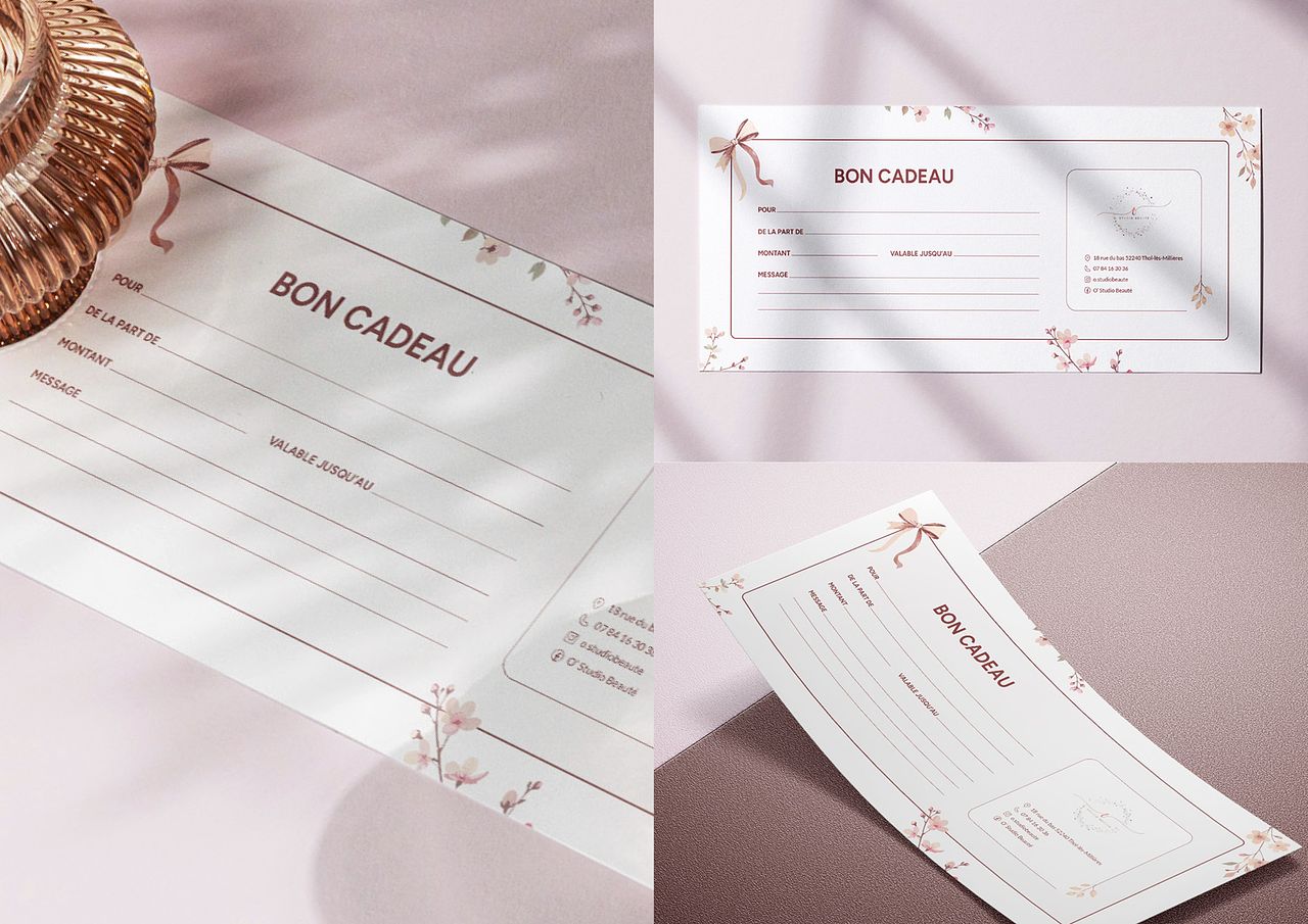 Carte cadeau pour une esthéticienne
