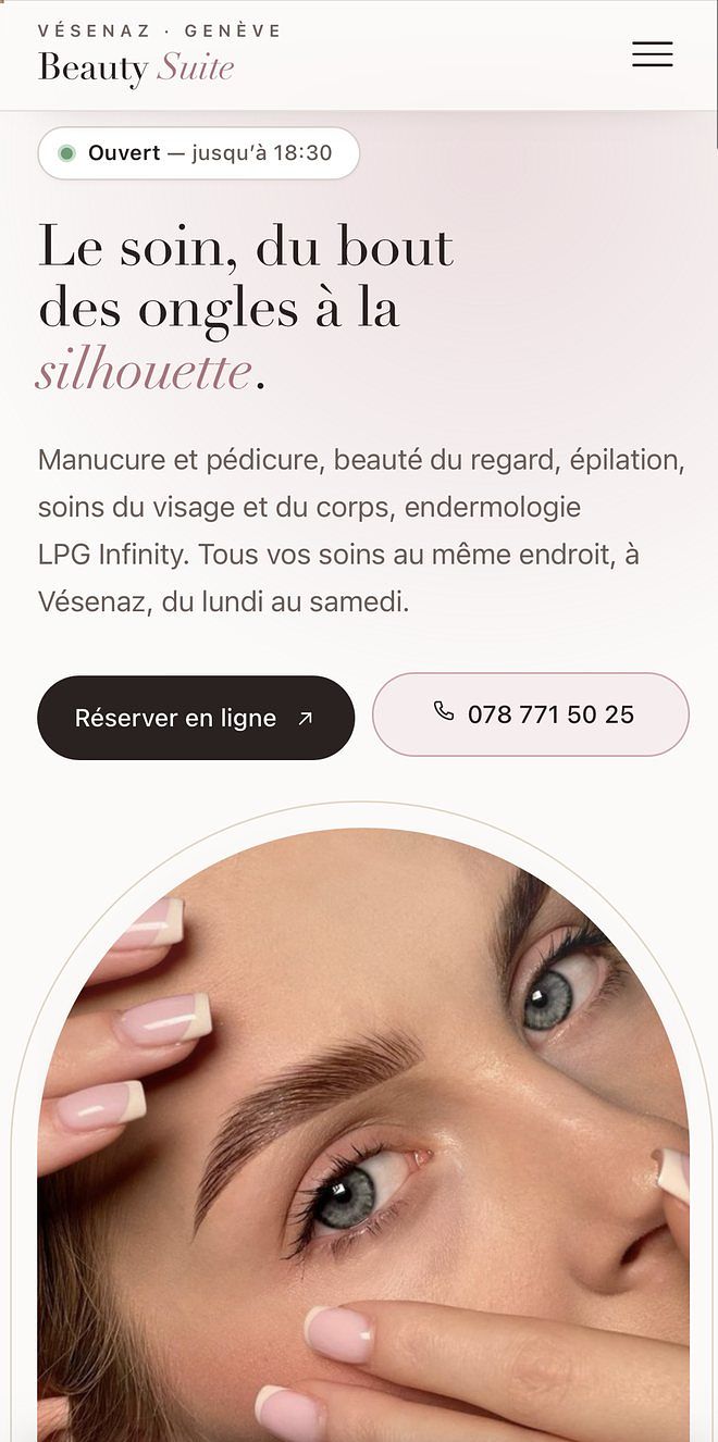 Beauty Suite — site avec réservation en ligne