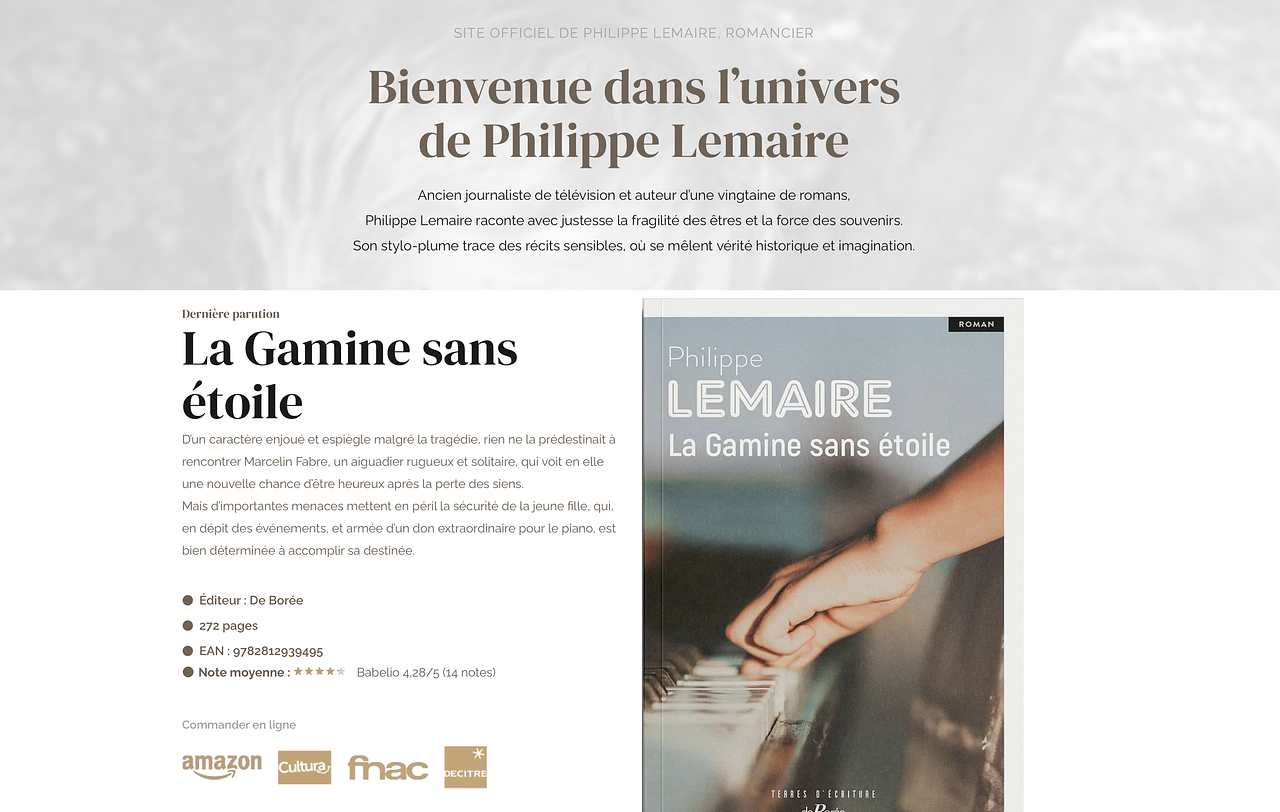 Site auteur Philippe Lemaire – conception & design
