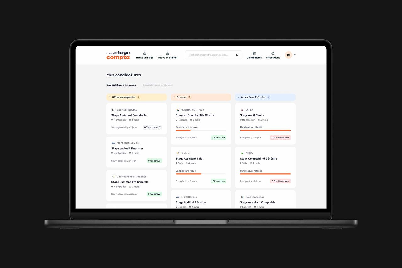 Mon stage Compta - UI/UX design