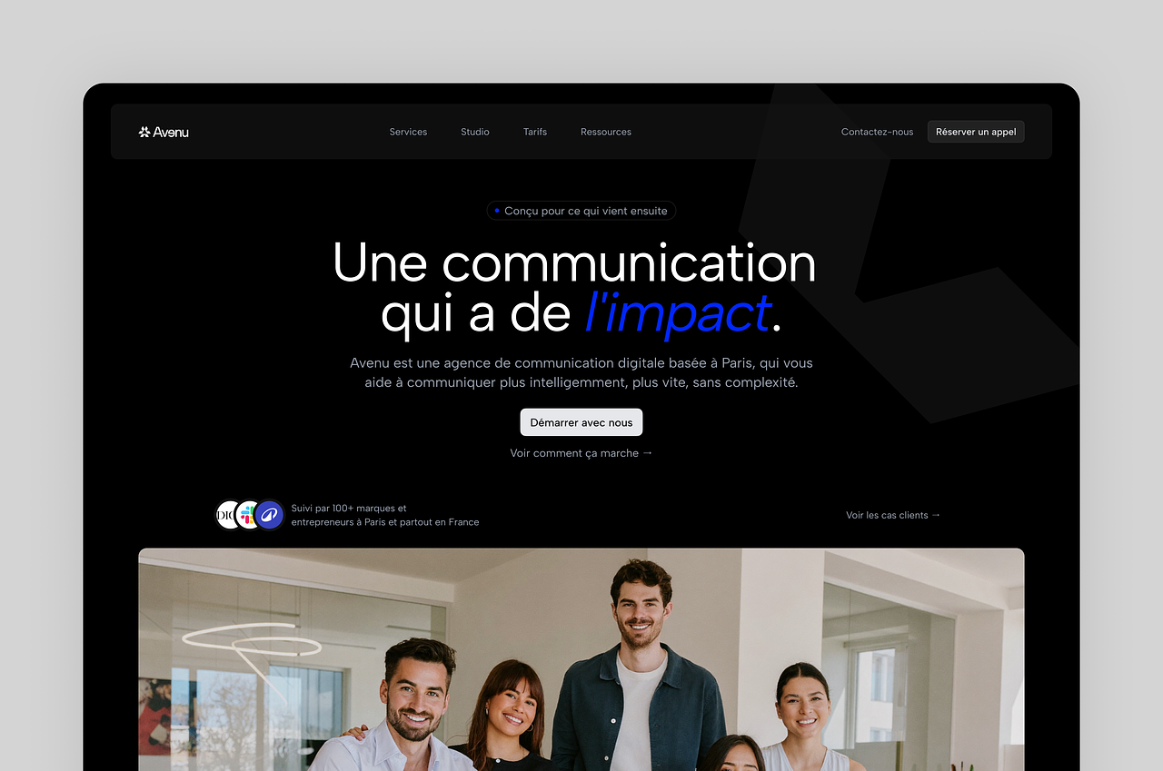 Avenu — Site web agence de communication