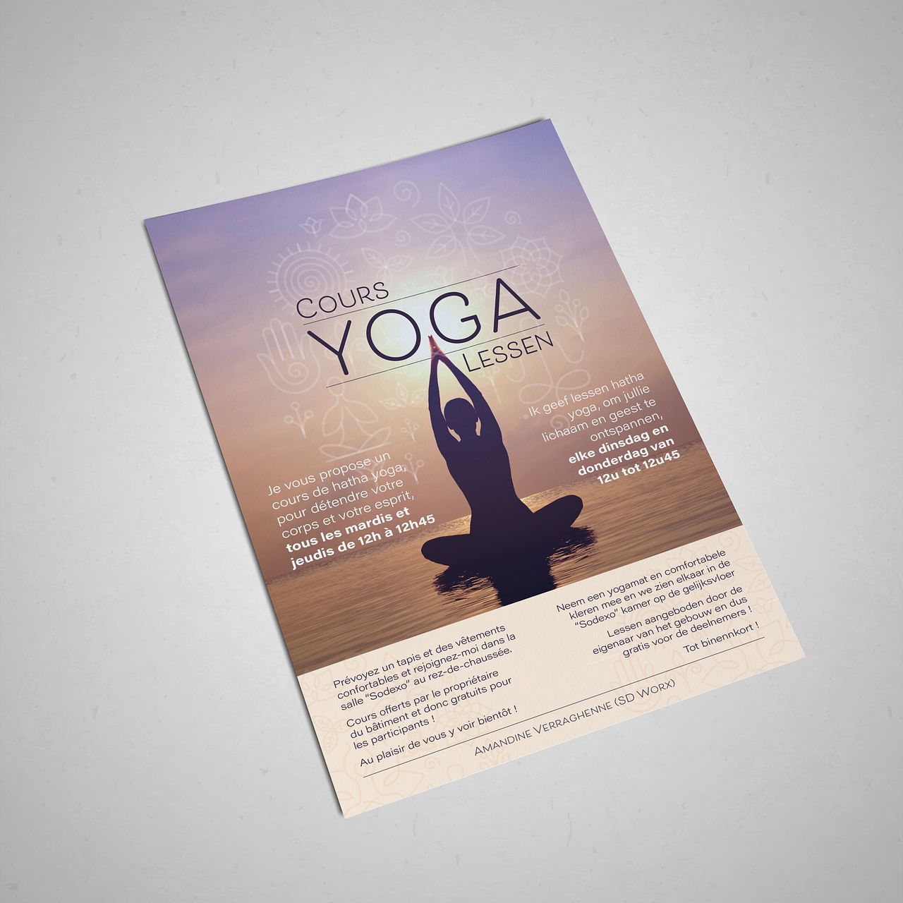 Affiche Cours Yoga
