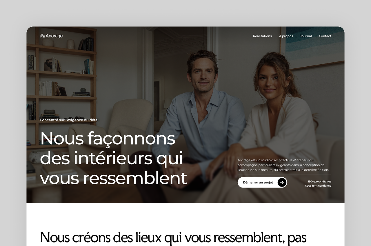 Ancrage — Site web architecture d'intérieur