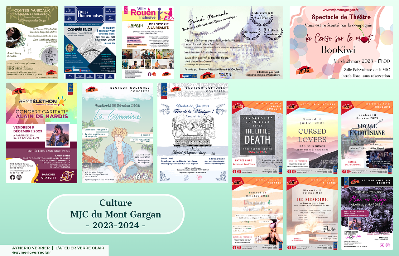 Affiches "Culture" pour MJC Mont-Gargan