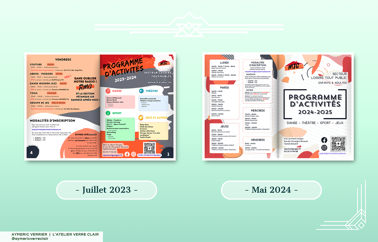 Dépliant "Loisirs" pour MJC Mont-Gargan