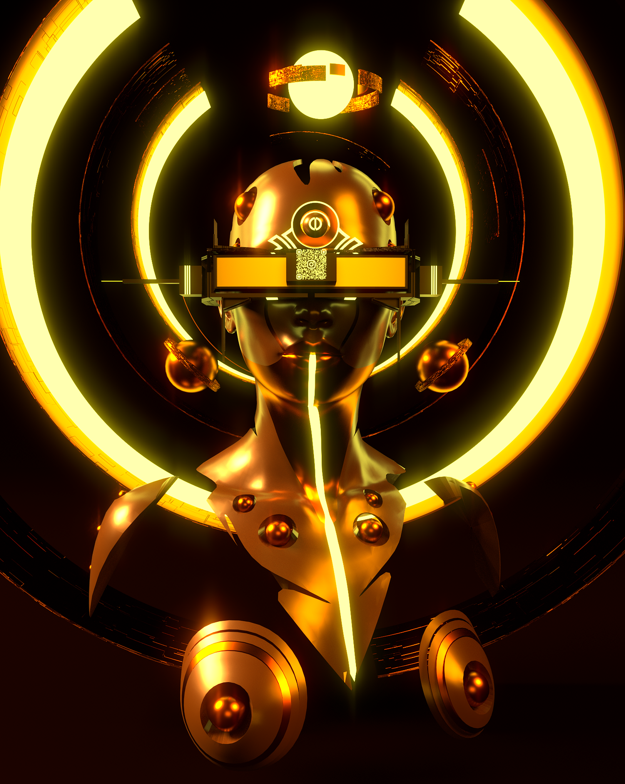 Rendu Portrait 3D sur le theme de l'afro futurisme