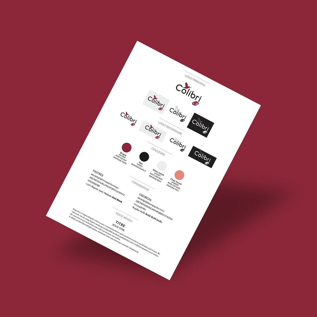 Charte graphique © Colibri CA