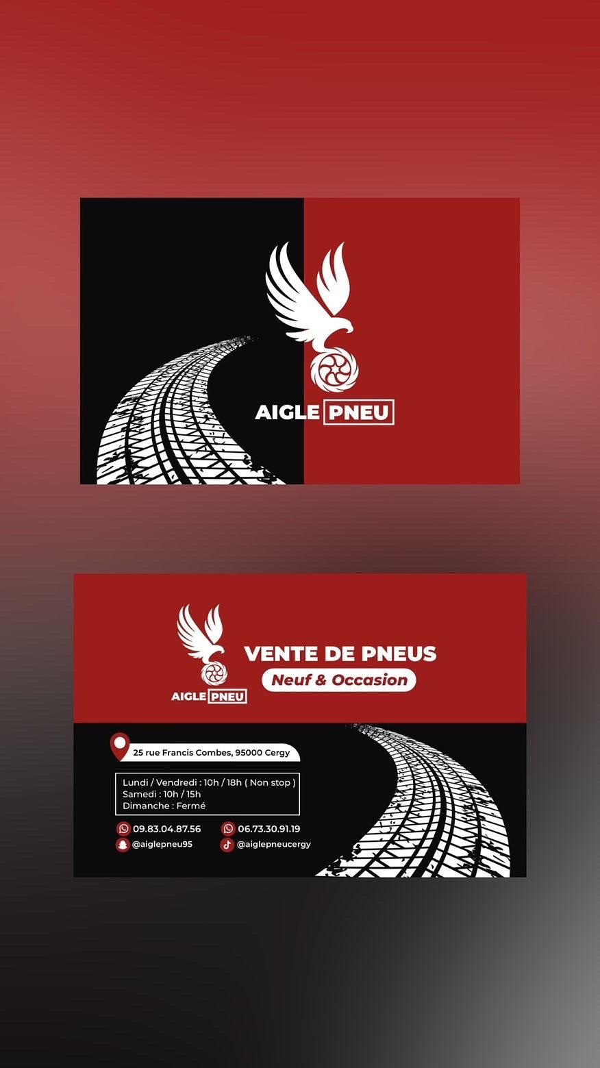 Carte de visite - Aigle pneu