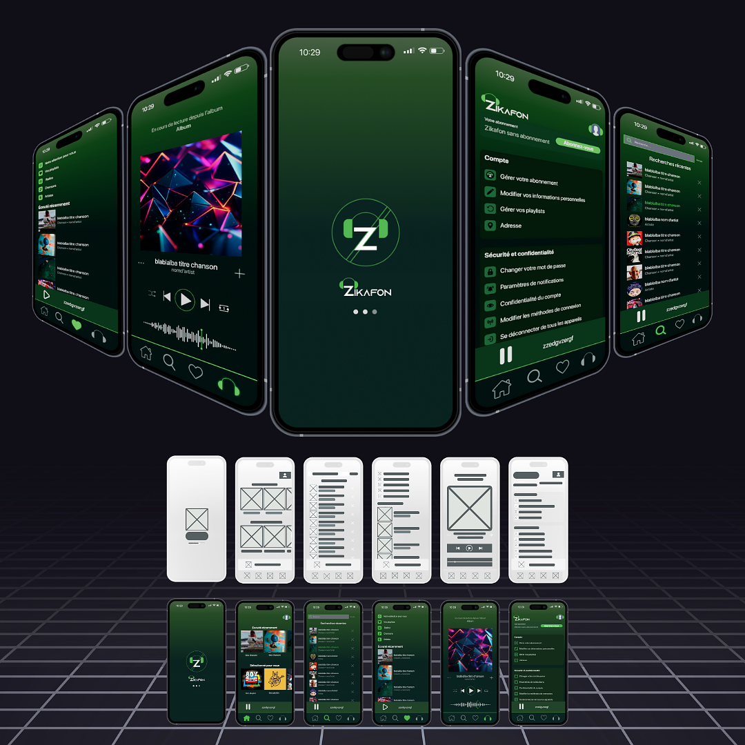 Maquette pour une application mobile