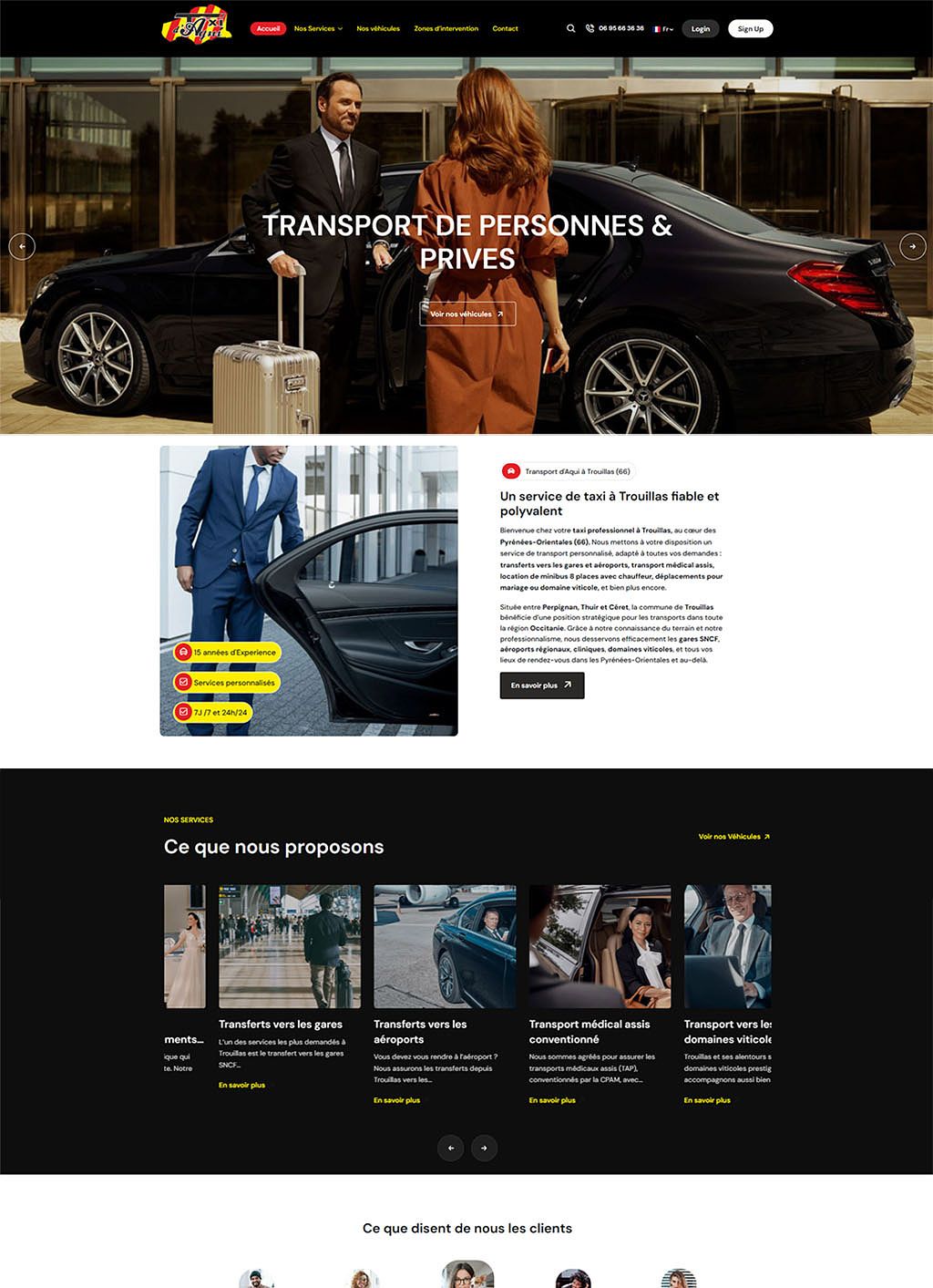 Création site transport privé avec chauffeur