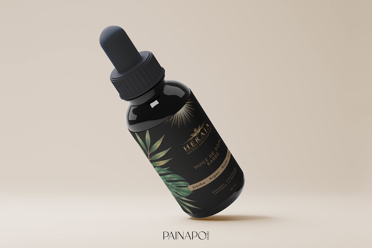 Packaging huile à barbe