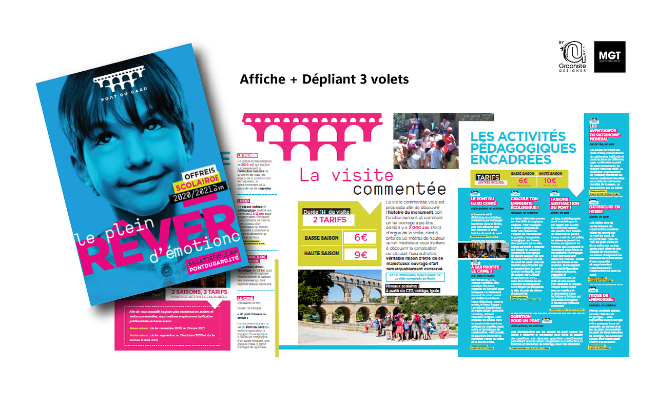 Pont du Gard - Dépliant 3 volets & Affiche