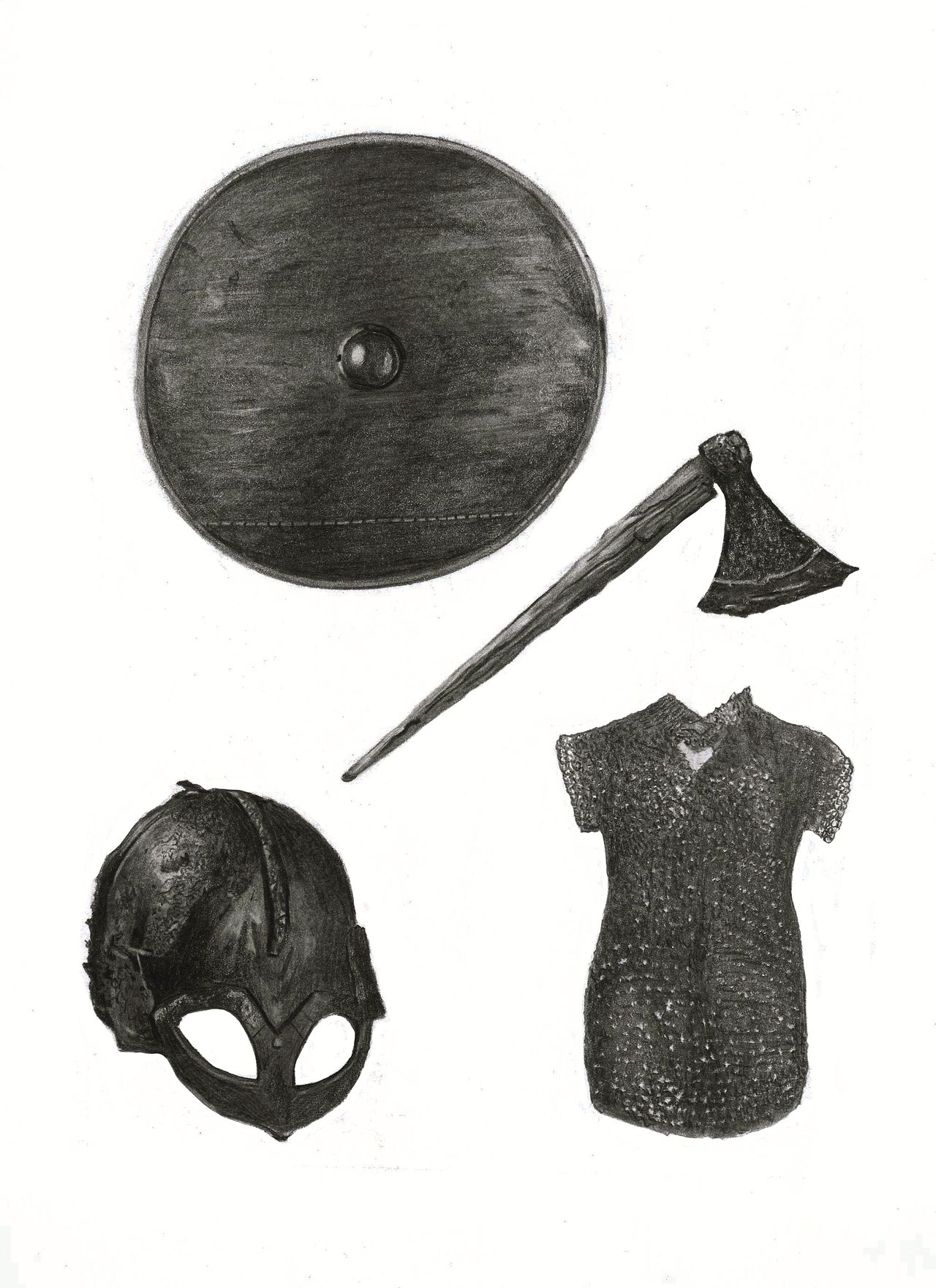 Équipement guerrier viking – Illustration histo