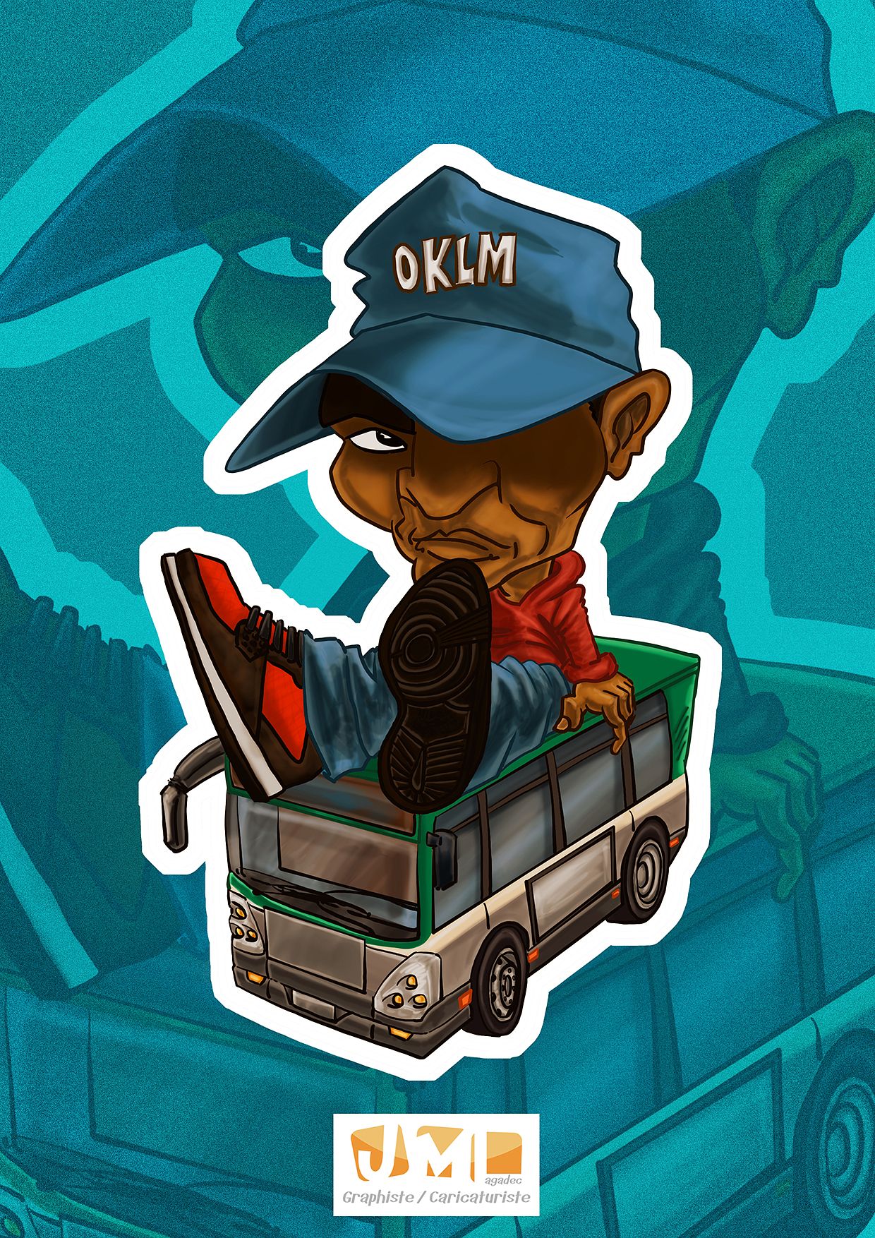 OKLM Personnage sur bus