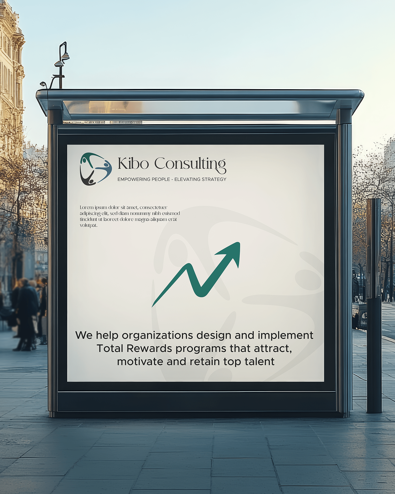 Panneau pub de rue Kibo consulting