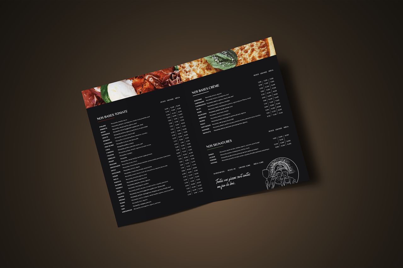 Menu / carte de restaurant