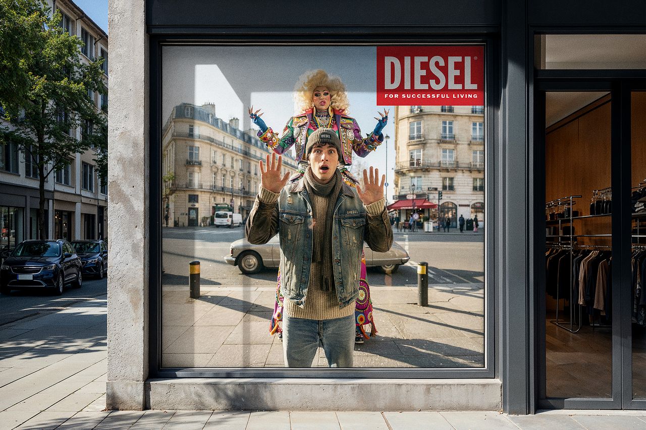 Création vitrophanie magasin pour DIESEL