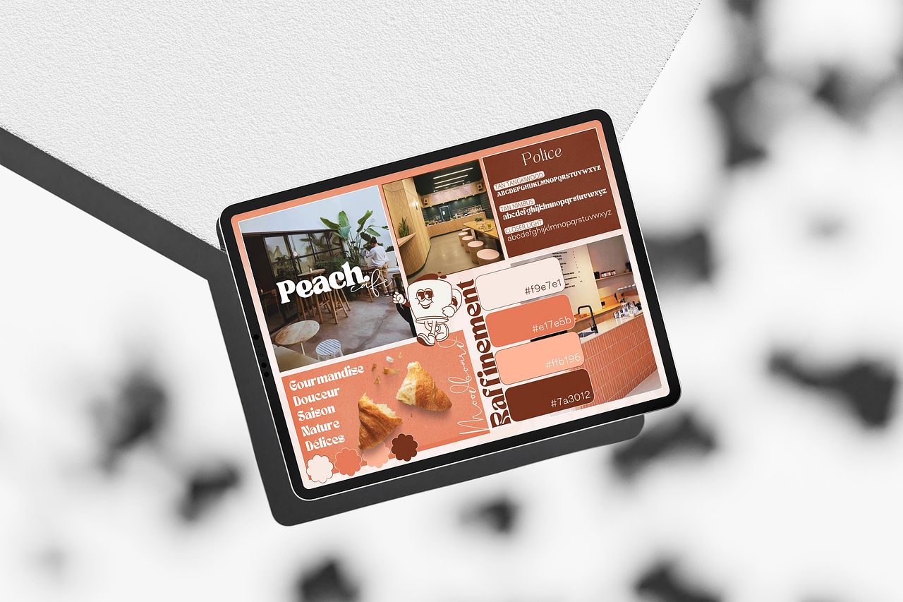 Mood board, Peach café
