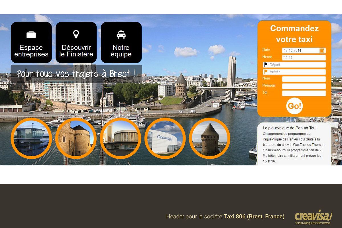 Interface web : Taxi 806 (Brest)