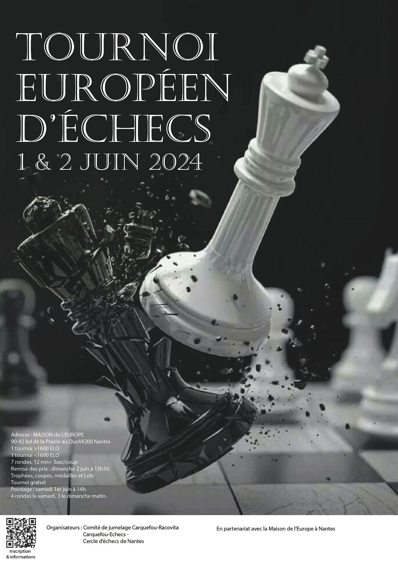 Affiche tournoi Européen d'échecs