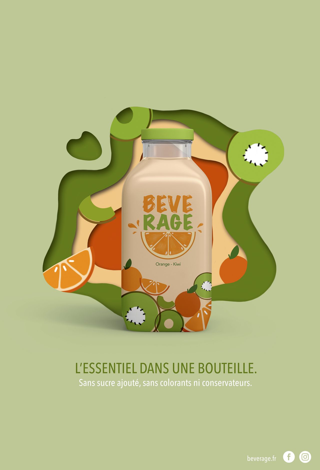 Affiche marque de jus de fruits