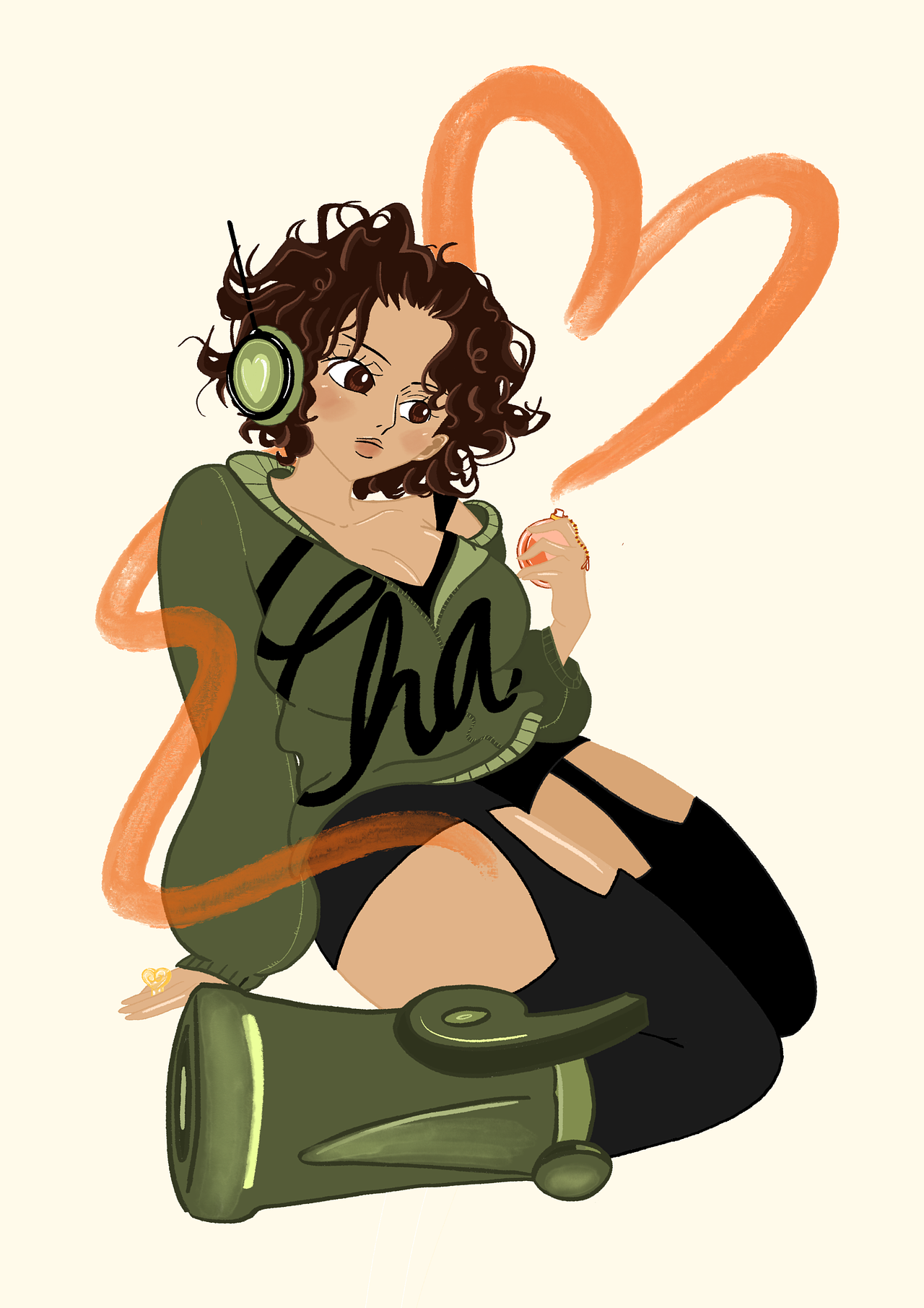 Illustration girl parfume